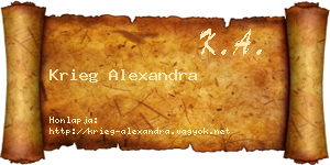 Krieg Alexandra névjegykártya
